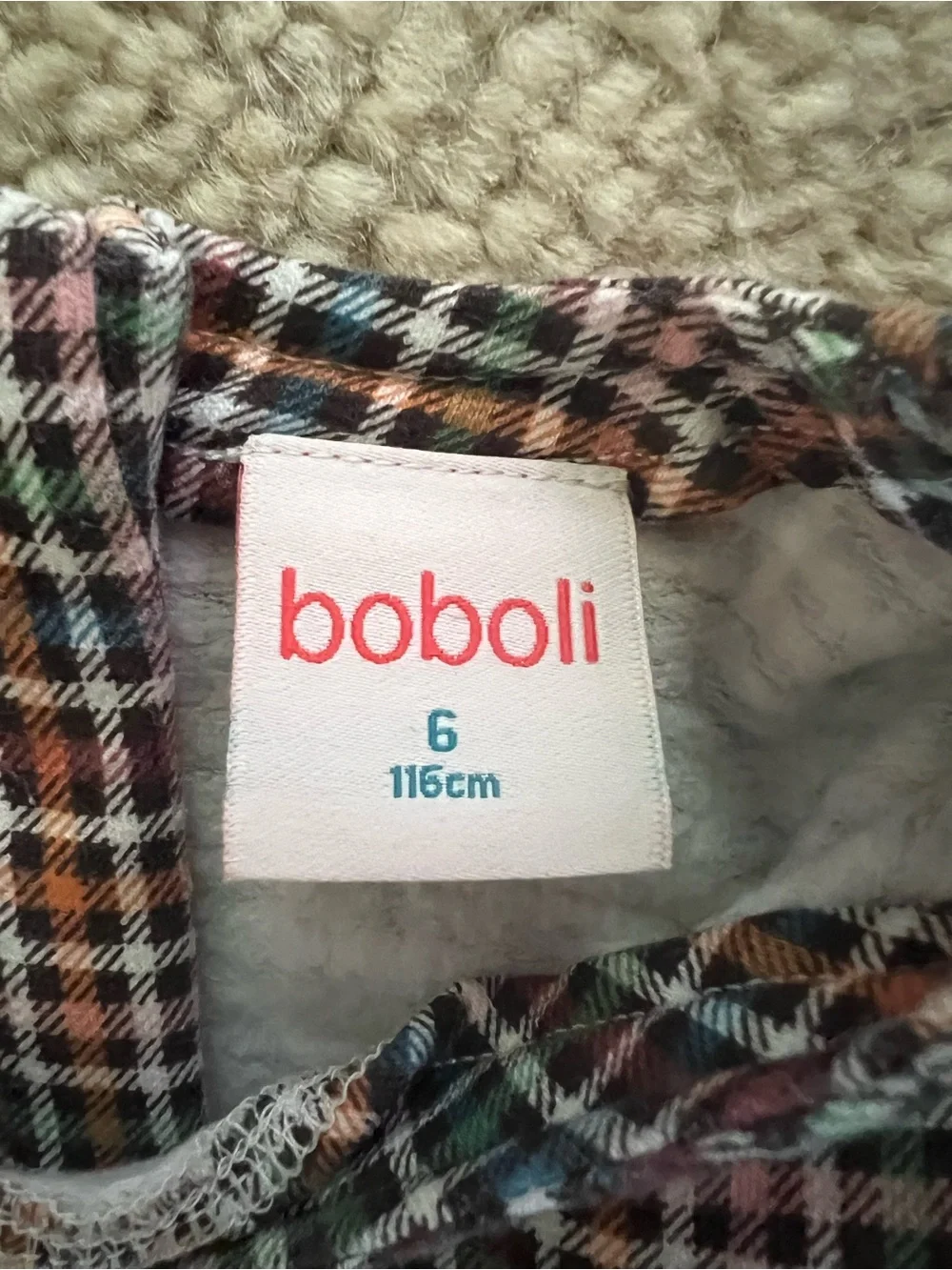 Boboli Plaid Long Sleeve Dress | Size 6 (116 cm) | Fall Holiday Dress